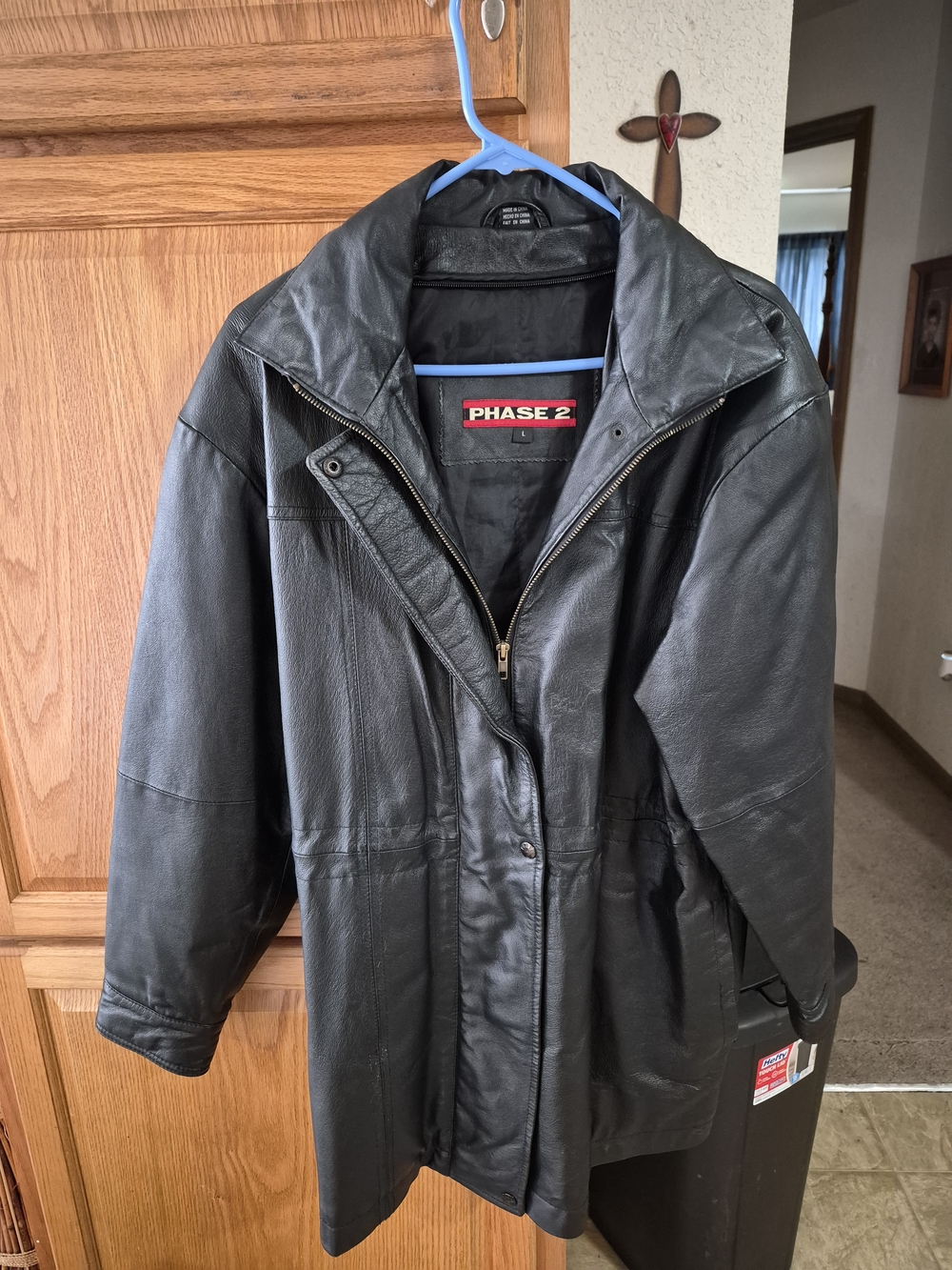Phase 2 Ladies Black Leather Coat